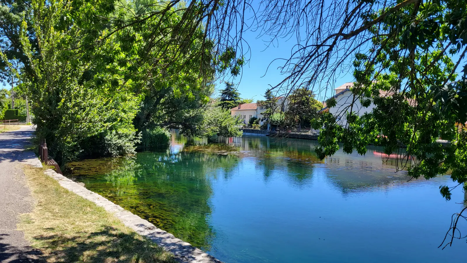 La Sorgue, ses eaux claires et ses berges ombragées